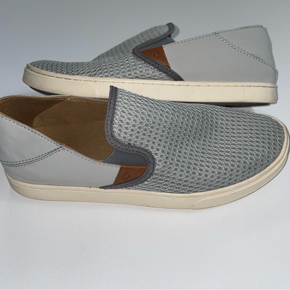 OluKai Pehuea Slip-On Sneakers Gray Mesh Women’s 9 - Picture 1 of 7